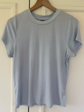 Gentle Fawn Light Blue Ribbed Short Sleeve Tee, size XL